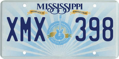 MS license plate XMX398