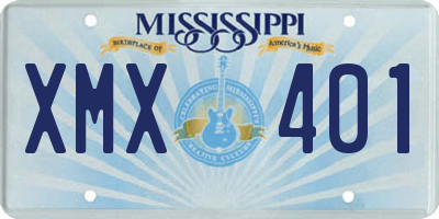MS license plate XMX401