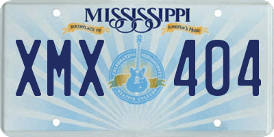 MS license plate XMX404