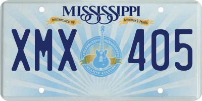 MS license plate XMX405