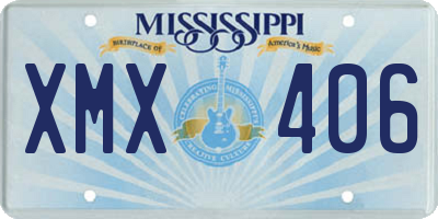 MS license plate XMX406