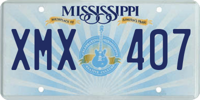 MS license plate XMX407