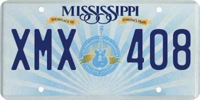 MS license plate XMX408