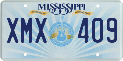 MS license plate XMX409