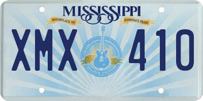 MS license plate XMX410