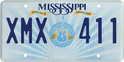MS license plate XMX411