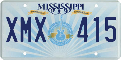 MS license plate XMX415
