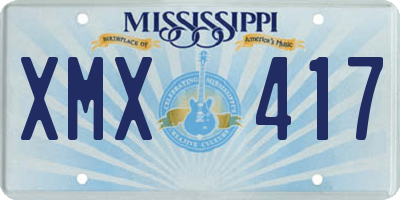 MS license plate XMX417