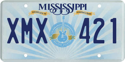 MS license plate XMX421