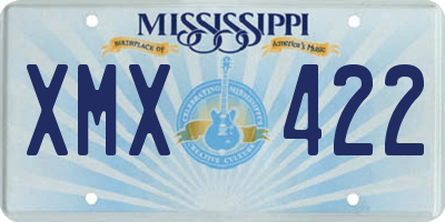 MS license plate XMX422