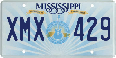 MS license plate XMX429