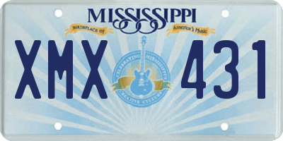 MS license plate XMX431