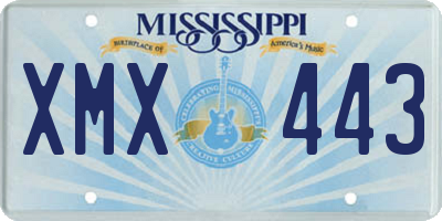 MS license plate XMX443