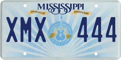 MS license plate XMX444