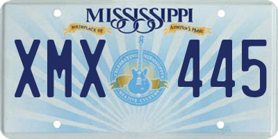 MS license plate XMX445