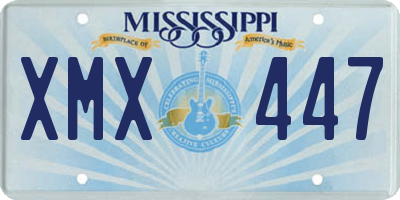 MS license plate XMX447