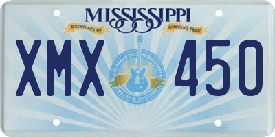 MS license plate XMX450