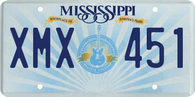 MS license plate XMX451