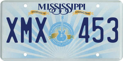 MS license plate XMX453