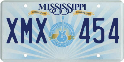 MS license plate XMX454