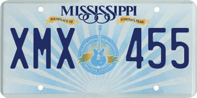 MS license plate XMX455