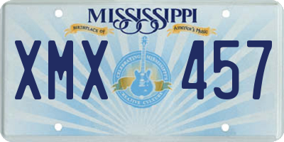 MS license plate XMX457