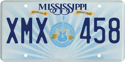 MS license plate XMX458