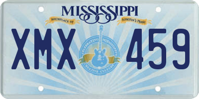 MS license plate XMX459