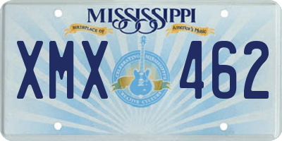 MS license plate XMX462