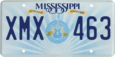 MS license plate XMX463