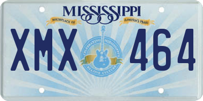 MS license plate XMX464