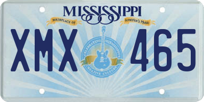 MS license plate XMX465
