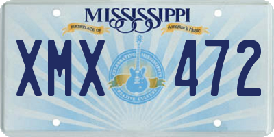 MS license plate XMX472