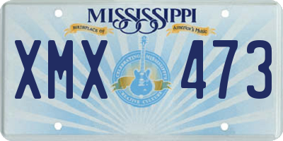 MS license plate XMX473
