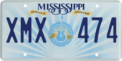 MS license plate XMX474