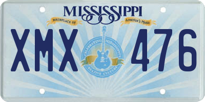 MS license plate XMX476