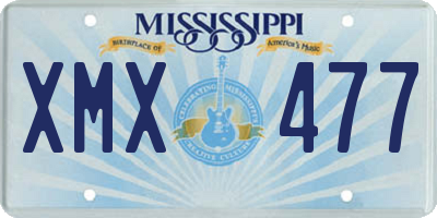 MS license plate XMX477