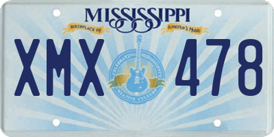 MS license plate XMX478