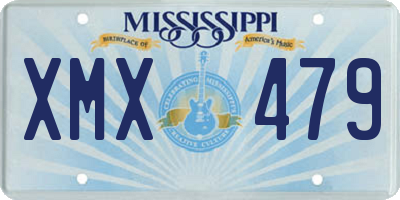 MS license plate XMX479