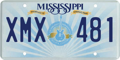 MS license plate XMX481