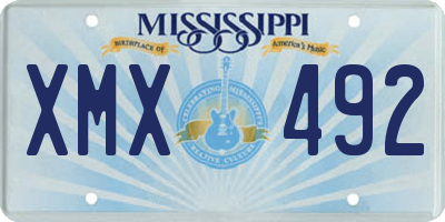 MS license plate XMX492