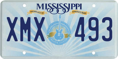 MS license plate XMX493