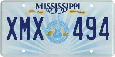 MS license plate XMX494