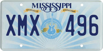 MS license plate XMX496