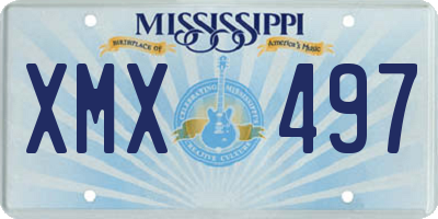 MS license plate XMX497