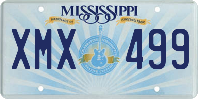 MS license plate XMX499