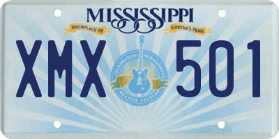 MS license plate XMX501