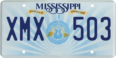 MS license plate XMX503
