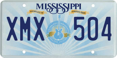 MS license plate XMX504