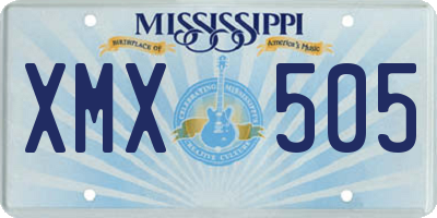 MS license plate XMX505